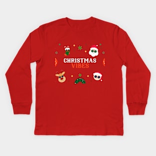 Christmas Vibes Kids Long Sleeve T-Shirt